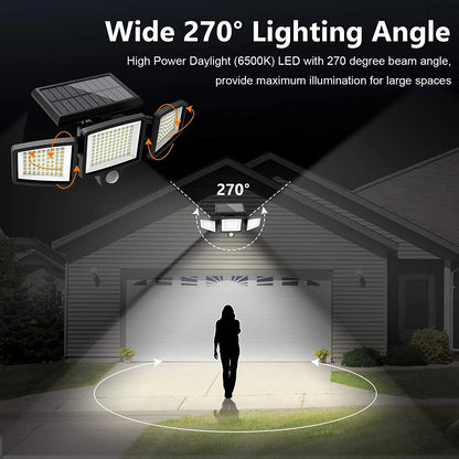 SZRSTH Solar Lights Outdoor - 210 LED 2500LM Waterproof Motion Sensor Security Lights with Wireless Remote Flood Lights for Patio Garage Yard Entryways