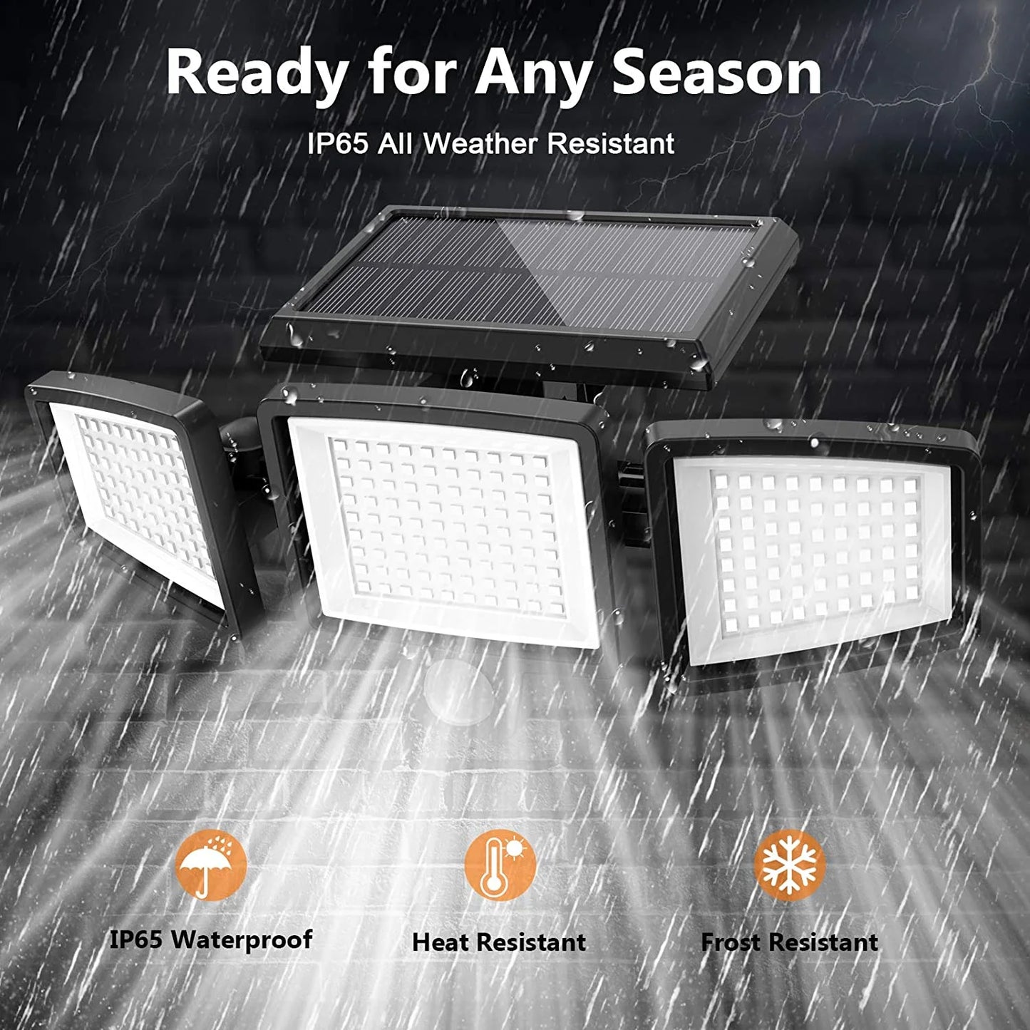 SZRSTH Solar Lights Outdoor - 210 LED 2500LM Waterproof Motion Sensor Security Lights with Wireless Remote Flood Lights for Patio Garage Yard Entryways