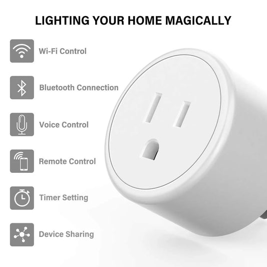 Smart Plug WiFi Smart Outlet with Remote Control, ETL & FCC Certified, 16A Max Load, No Hub Required, WiFi Smart Plugs with Voice Control, Schedule & Timer Function, 4 Packs