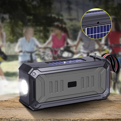 Solar Bluetooth Speaker Portable Outdoor Speaker with Flashlight