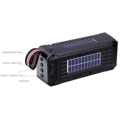 Solar Bluetooth Speaker Portable Outdoor Speaker with Flashlight