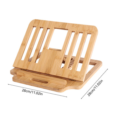 Foldable Bamboo Laptop Stand Adjustable Desk Riser
