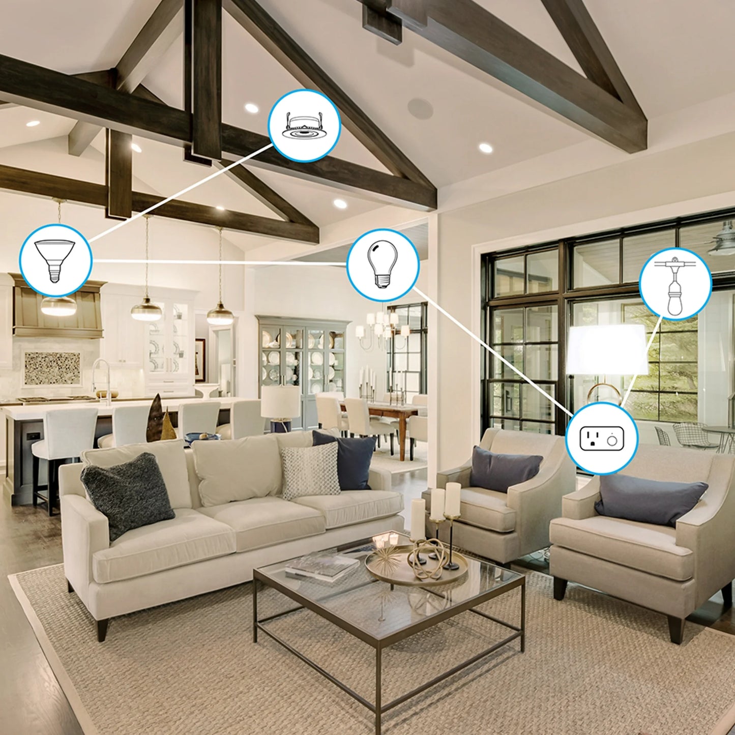 Feit Electric 8.8W (60W Replacement) Tunable White E26 Base A19 Smart WiFi LED Light Bulb (3-Pack)