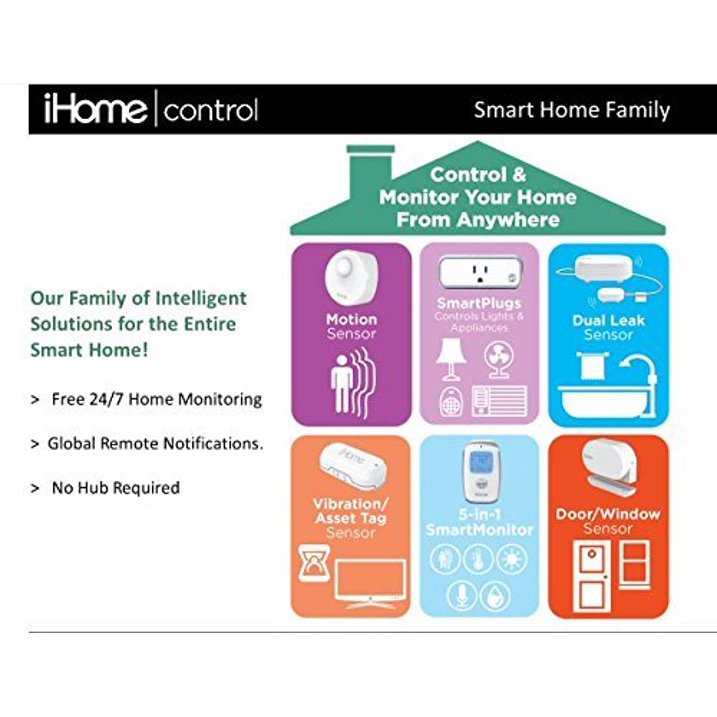 iHome Smart Water Leak Sensor, No Hub Required