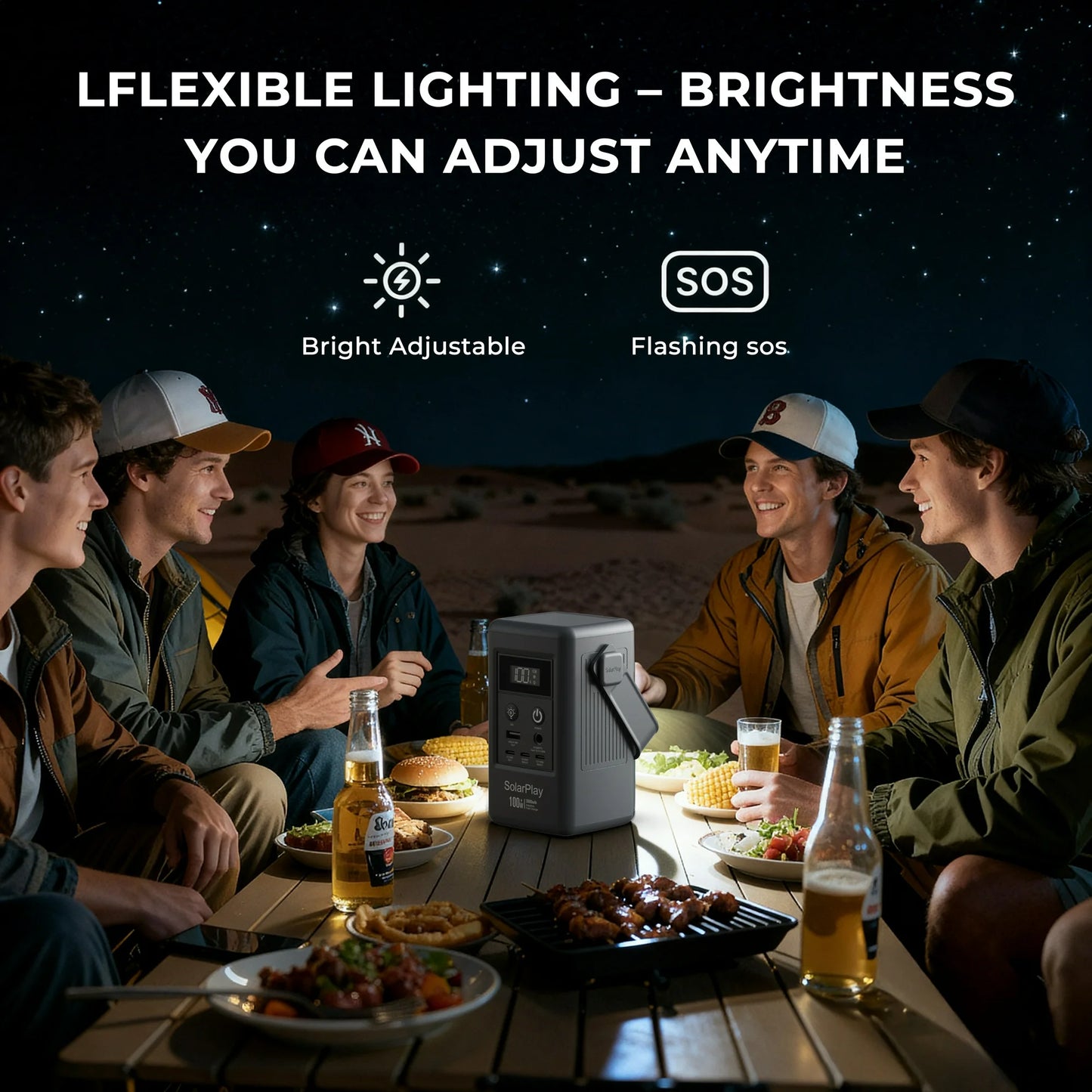 SolarPlay Q100 Portable Power Station with 96Wh LiFePO4 Battery, 100W Solar Generator Two-Way Fast Charging, for Outdoor Camping & Emergencies