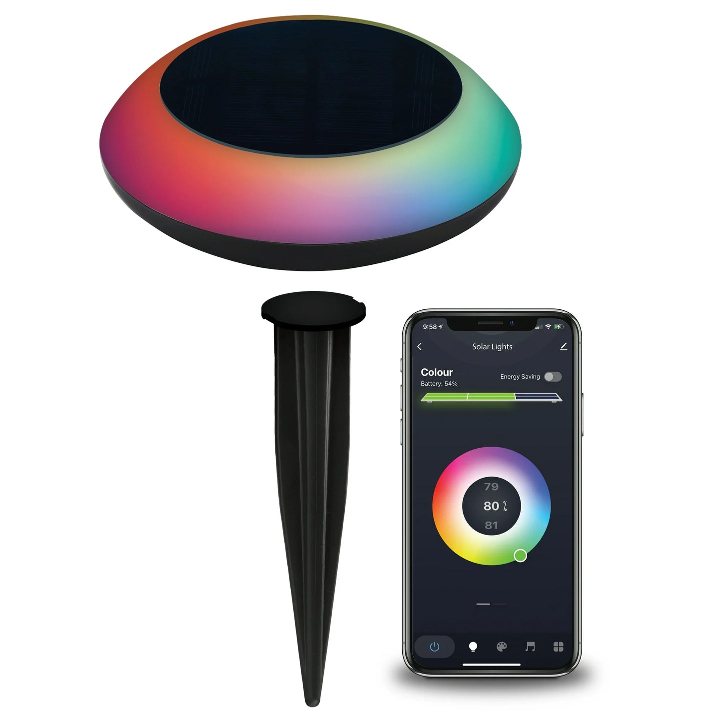 Smartpoint Smart Solar Outdoor White/Any Color Pathway Light with Removable Stake